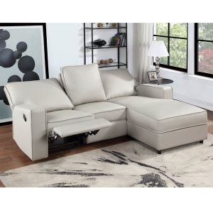 Sectional Sofa with 1 Rechliner Seat and Dropdown Table and Push Back Chaise,