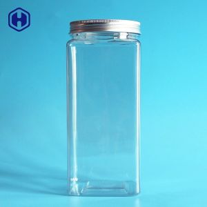 Durable Sturdy Square Wide Mouth Plastic Jars Recyclable Non Toxic