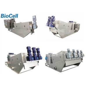 SS314 Sludge Dewatering Equipment 12kg/H Multi Disk Screw Press For Sedimentatio