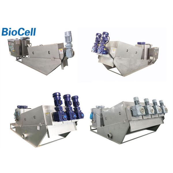 SS314 Sludge Dewatering Equipment 12kg/H Multi Disk Screw Press For Sedimentatio