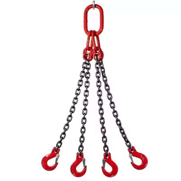 Quality G80 Chain Sling With Legs/Endless for Lifting Goods Black Finish Welded Chain Structure for sale