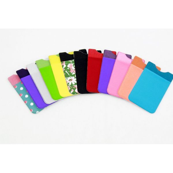 Custom mini mobile phone card holder,3M sticker adhesive card pocket for mobile phone