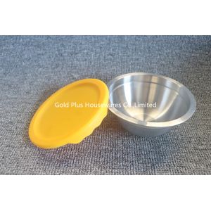 Multicolor Salad Soup Rice 14cm Diameter Stainless Steel Basin With Plastic Lids