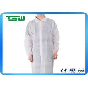 Buy cheap White disposable laboratory coats With Buttons / Pockets from wholesalers