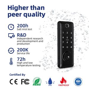 Aluminum Alloy Electronic Door Locks Intelligent WiFi Deadbolt Lock