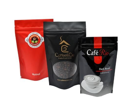 Customized Hot Printed aluminum foil coffee back aging bags with k
