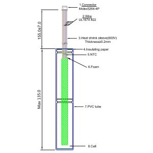 Li-ion Battery Pack LIC18650 7.2V 2900mAh