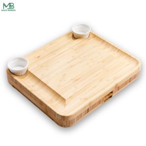 Bamboo Cheese Board With Slide Out knife Drawer