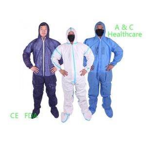 China Blue Surgical Sterile Disposable Protective Gowns ISO CE 35-60G Polyethylene on sale