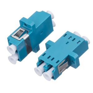 FTTH Fiber Optical LC Duplex Adaptor With Flange Bronze Sleeve