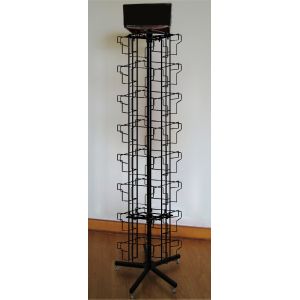 360 Degree Rotation Metal Book Display Stand For DVD 4 Sides Square Shape