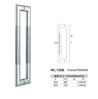 glass door handle pull and push WL-1008 entry door handles set chrome Stainless