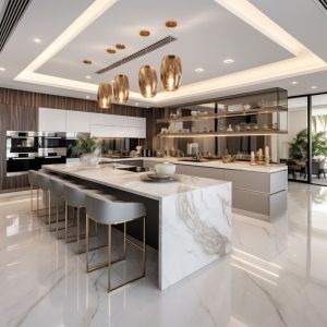 Modern Simple Design Kitchen Furniture with Customized Veneer Color Custom