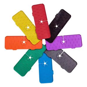 Sink Draining Pad Behind Faucet Splash Water catcher Mat Silicone Faucet Mat for