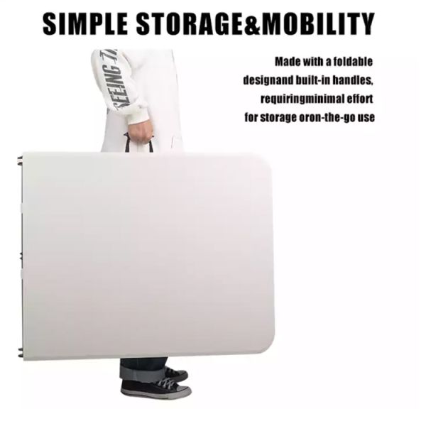 Convenient and Versatile Plastic Metal Folding Picnic Dining Table for Event Banquet