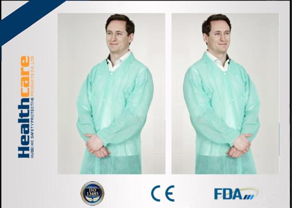 Quality Dustproof PP Colored Disposable Scrubs And Lab Coats With Hook Loop Closure for sale