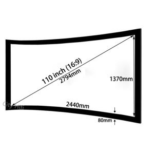Full New 160 Degree View Angle 110inch Curved Fixed Frame DIY 3D Projector