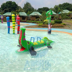 FRP Crocodile Spray Animals Water Spray Games With Seat In The Water Park