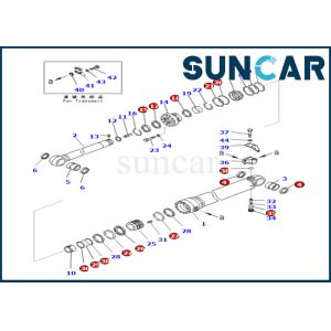 China 707-99-69590 7079969590 Arm Cylinder Seal Kit For PC490LC-10 PC490-10 Komatsu Arm Cylinder Repair Kit on sale
