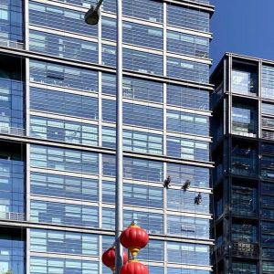 Tempered Glass Unitized Curtain Wall Custom Color Aluminum Alloy Building