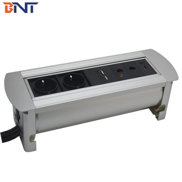 Quality Embedded in power data solution flip over table power socket with Schuko Power outlet for sale