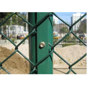 Green Coated Pvc Chain Link Fencing 60x60mm Hole Diamond Mesh