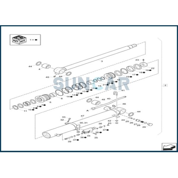 XKCD-03438 XKCD03438 Dipper Cylinder Seal Repair Kit fits CNH CX57C CX60C