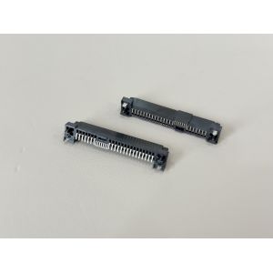 SAS 29 Pin terminal Female Connector with fish fork, SMT, Gold-Plated 30U", PCB