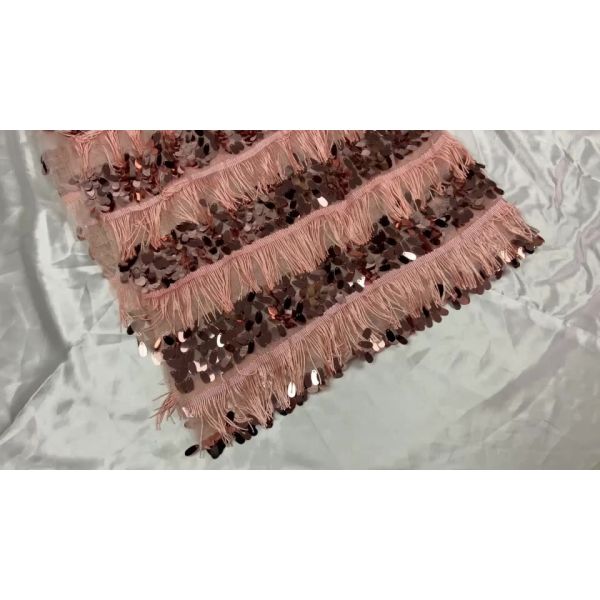 Beautiful Wholesale Iridescent Large Tassel Lace Geometric Shiny Sequins