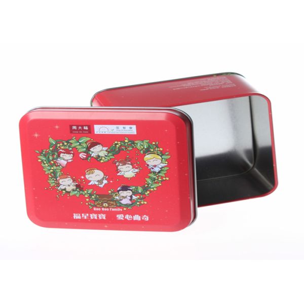 Artwork CMYK Printed Square Metal Containers For Gifts Packaging 95 X 95 X 48 MM