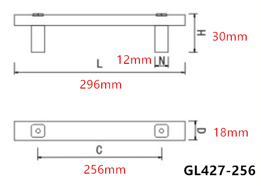 Solid 320mm Aluminum Kitchen Cabinet Handles , Silver Zinc Assembly Aluminium D Handles