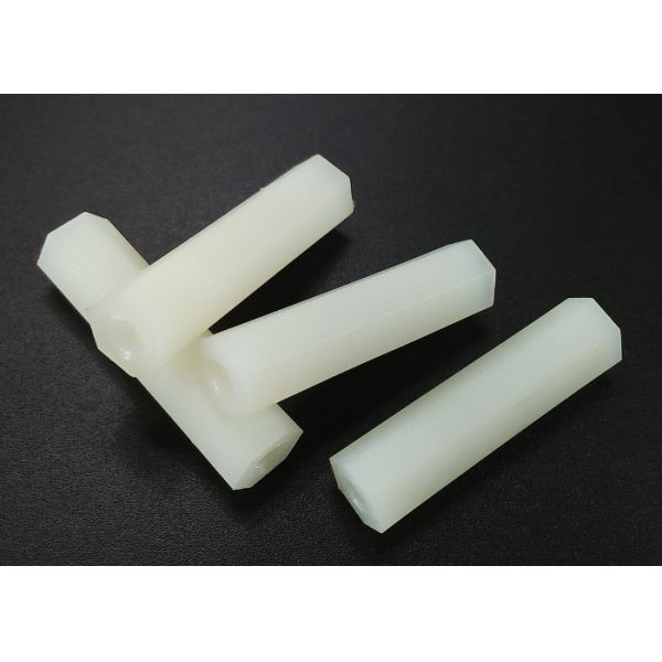Quality 10mm White Plastic Spacer Washers Metric Threaded Hex Spacer M3 For PCB for sale