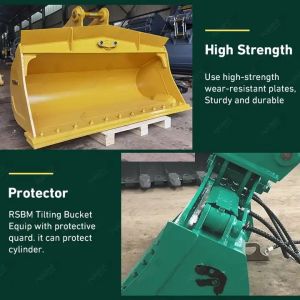 RSBM Excavator Tilting Bucket with Tapered Sides and Protector Guard