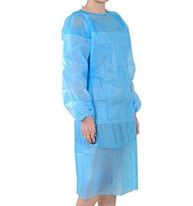Quality Lightweight Disposable CPE Gown Comfortable Wearing With Elastic Cuffs for sale