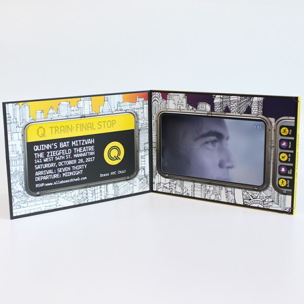 Quality VIF Free Sample TFT Video Booklet for Invitation CMYK pritned brochure  lcd video greeting card for opening veremonies for sale