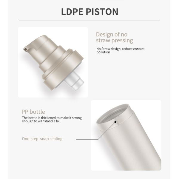 15ml 30ml Empty Plastic Pump Bottles White PP Airless Pump Bottles