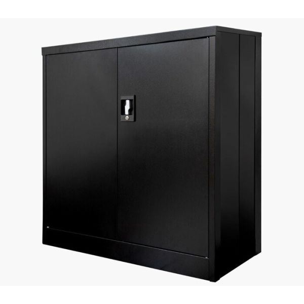 Quality 2 Doors Foldable Metal Storage Shelf Cabient With Recessed Handle for sale