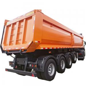 Wholesale Hydraulic Trailer Tipper Semi Truck Cylinder 4 Axles U Type 50 Tons End Dump from china suppliers