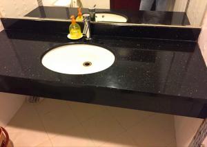 22 X 60 Granite Vanity Countertops Black Galaxy For Hotel With Skirting
