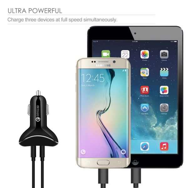 3 Ports Fast Charging Car Adapter