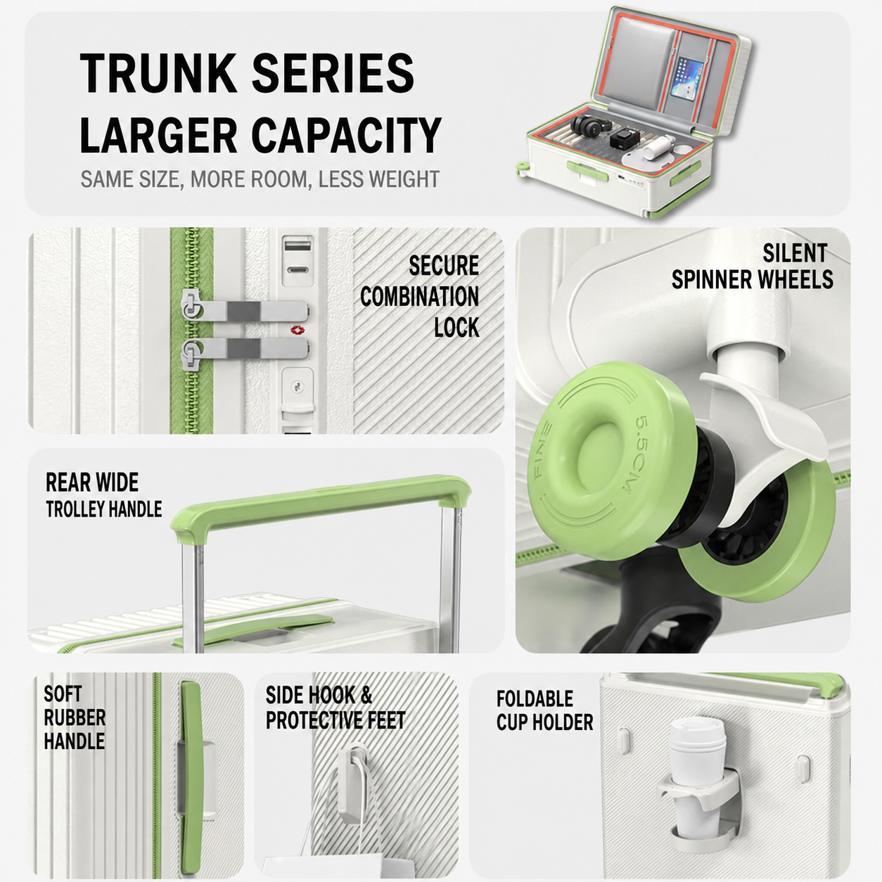 Wide Handle Suitcase
