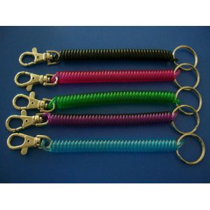 Custom Colors Top Quality Request ID Coil Key Chains Safety Tether Lanyards