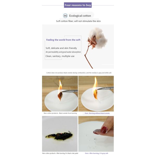 Makeup Pads Cotton Spunlace Non Woven Cloth Dot Design