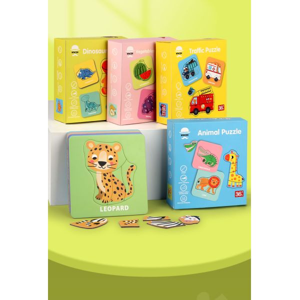 Muti Functional Cartoon Dinosaur Diy Drawing Montessori Educational Learning Jigsaw Puzzle Board Game Toys for Boys Girls