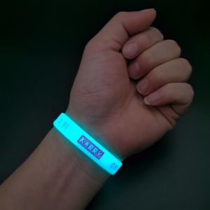 Segmented Style Printed Silicone Wristbands 25cm Length