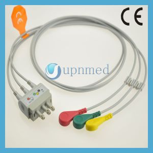 China Nihon Kohden BR-019P 3 lead ECG cable,snap,IEC on sale