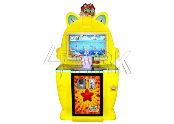 Quality Yellow Kids Coin Operated Game Machine Mini Fishing Handy Video Drop Coin Game for sale