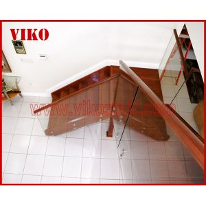 Solid Wood Staircase VK95S American Handrail Tread American ,Railing tempered
