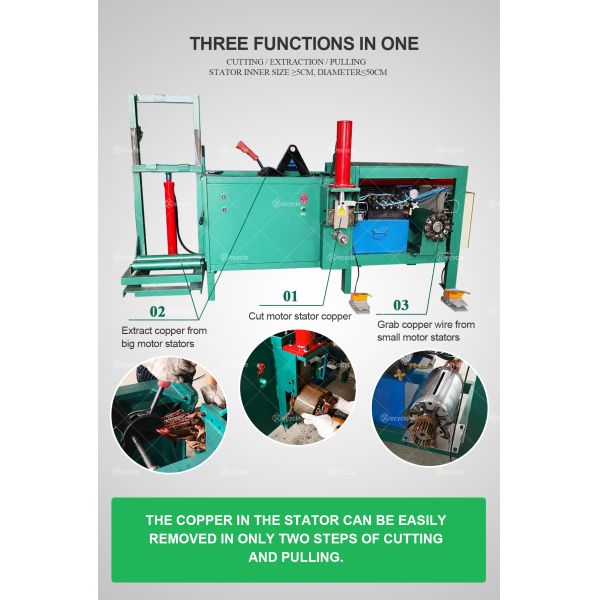 Scrap Motor Stator Copper Wire Pulling Machine for Engine Motor Starter Recycling Design