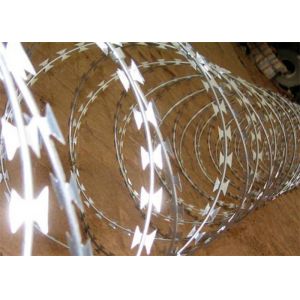 Durable Concertina Razor Wire Single / Double Spiral Razor Wire Coil